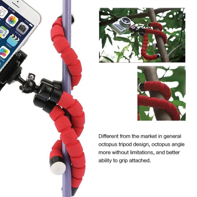 Mini Octopus Flexible Foam Tripod Holder with Phone Clamp & Remote Control(Black) - Stand by PMC TechLife | Online Shopping South Africa | PMC TechLife