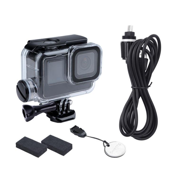 For GoPro HERO10 Black / HERO9 Black 30m Charging Waterproof Housing Case with Buckle Basic Mount & Screw - Waterproof Cases by PMC TechLife | Online Shopping South Africa | PMC TechLife