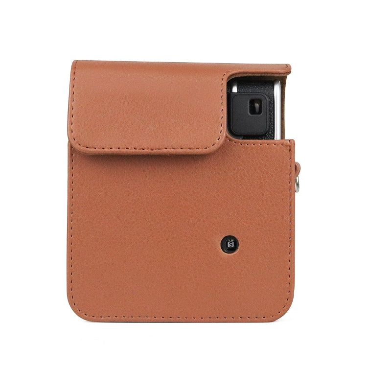 Full Body Camera Retro PU Leather Case Bag with Strap for FUJIFILM instax mini 40 (Brown) - Leather Bag by PMC TechLife | Online Shopping South Africa | PMC TechLife