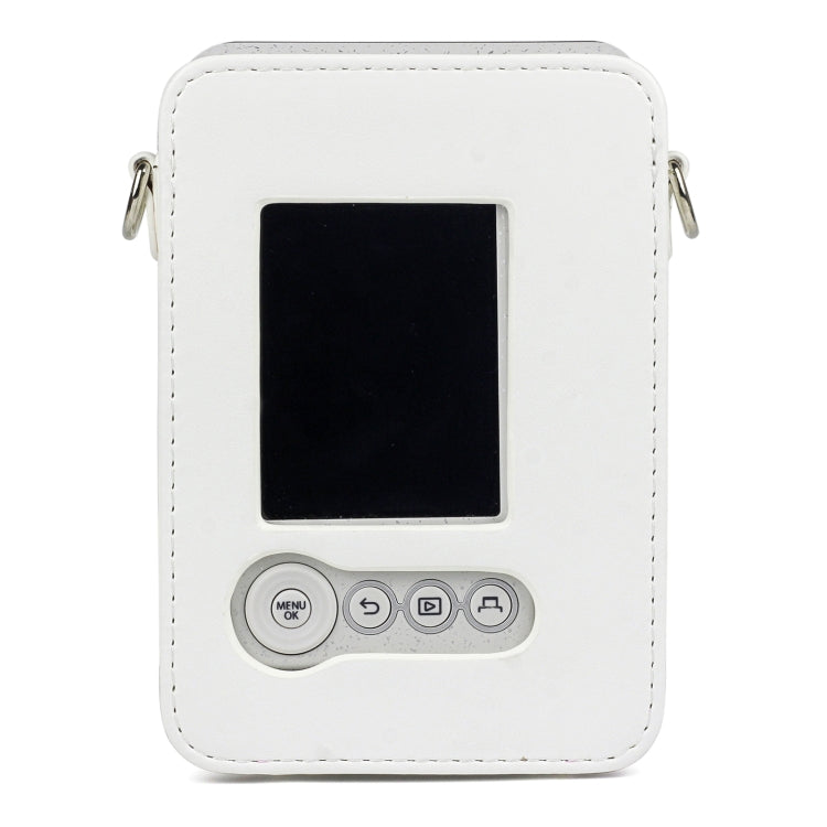 Full Body Camera Retro PU Leather Case Bag with Strap for FUJIFILM instax mini Liplay (White) - Leather Bag by PMC TechLife | Online Shopping South Africa | PMC TechLife