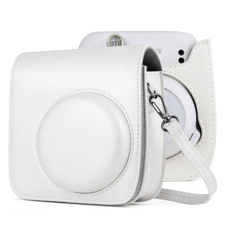 Solid Color Full Body Camera Leather Case Bag with Strap for FUJIFILM Instax mini 11 (White) - free shipping - PMC TechLife - Order now!
