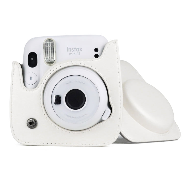 Solid Color Full Body Camera Leather Case Bag with Strap for FUJIFILM Instax mini 11 (White) - free shipping - PMC TechLife - Order now!