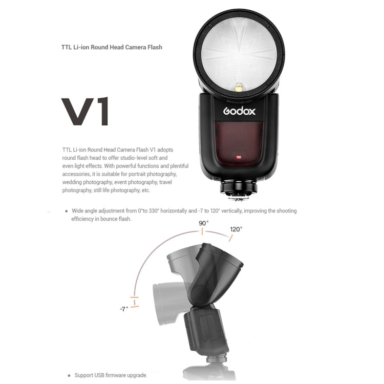 Godox V1N Round Head TTL Flash Speedlite for Nikon (Black) - free shipping - PMC TechLife - Order now!