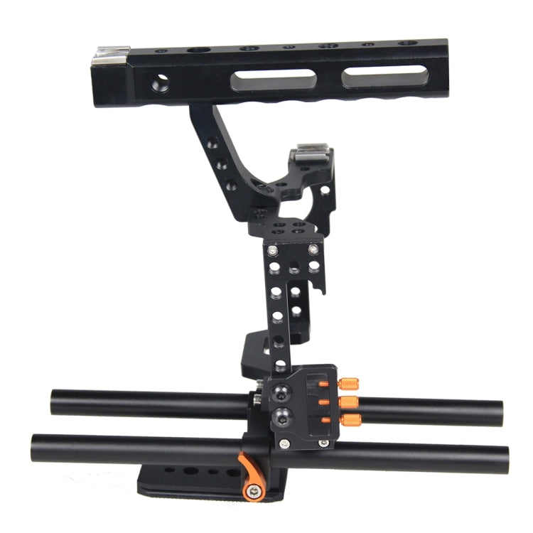 YELANGU YLG0904A-C Handle Video Camera Cage Stabilizer for Panasonic Lumix DMC-GH4 / Sony A7 & A7S & A7R & A7RII & A7SII(Orange) - free shipping - PMC TechLife - Order now!
