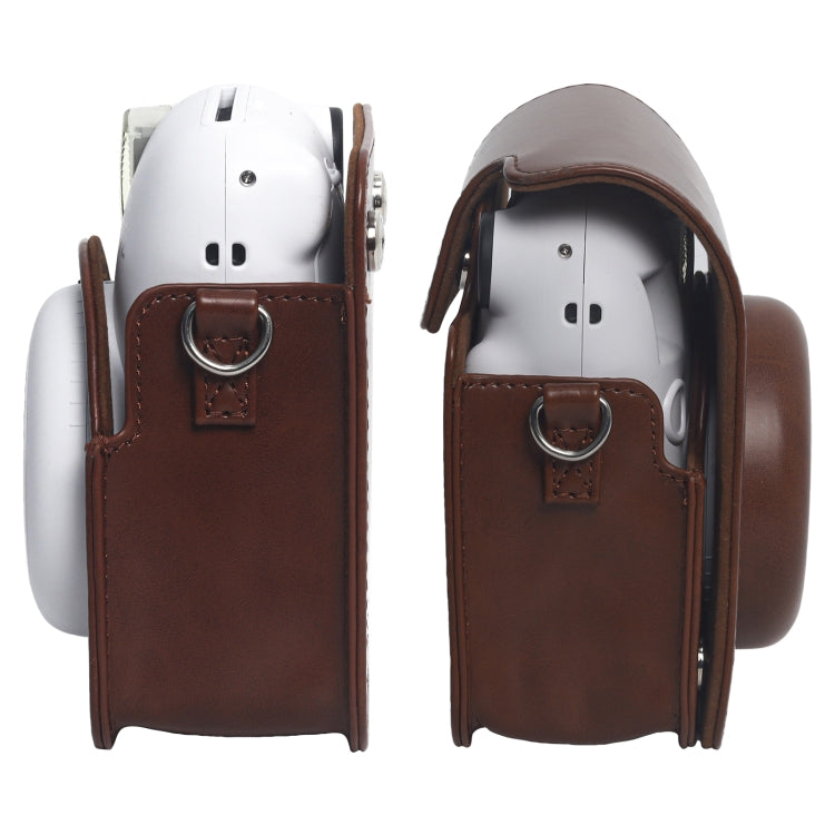 For FUJIFILM Instax mini 12 Leather Case Full Body Camera Bag with Shoulder Strap (Brown) - Leather Bag by PMC TechLife | Online Shopping South Africa | PMC TechLife | Buy Now Pay Later Mobicred