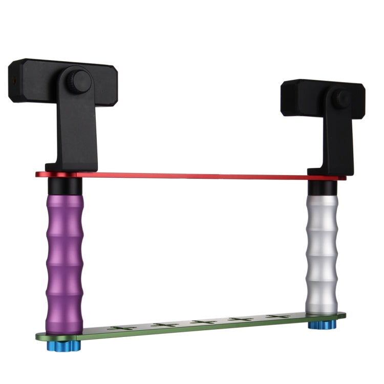 Smartphone Live Broadcast Bracket Dual Hand-held Selfie Mount Kits with 2x V-Bracket + 3x Phone Clips, For iPhone, Galaxy, Huawei, Xiaomi, HTC, Sony, Google and other Smartphones - free shipping - PMC TechLife - Order now!