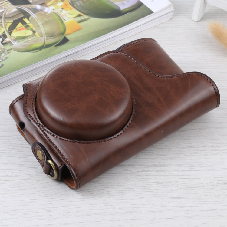 Full Body Camera PU Leather Case Bag with Strap for Samsung Galaxy Camera EK-GC100 / EK-GC110 / EK-GC200(Coffee) - Leather Bag by PMC TechLife | Online Shopping South Africa | PMC TechLife
