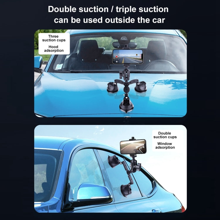 Tri-leg Suction Cup Articulating Friction Magic Arm Phone Clamp Mount (Black) - Holder by PMC TechLife | Online Shopping South Africa | PMC TechLife