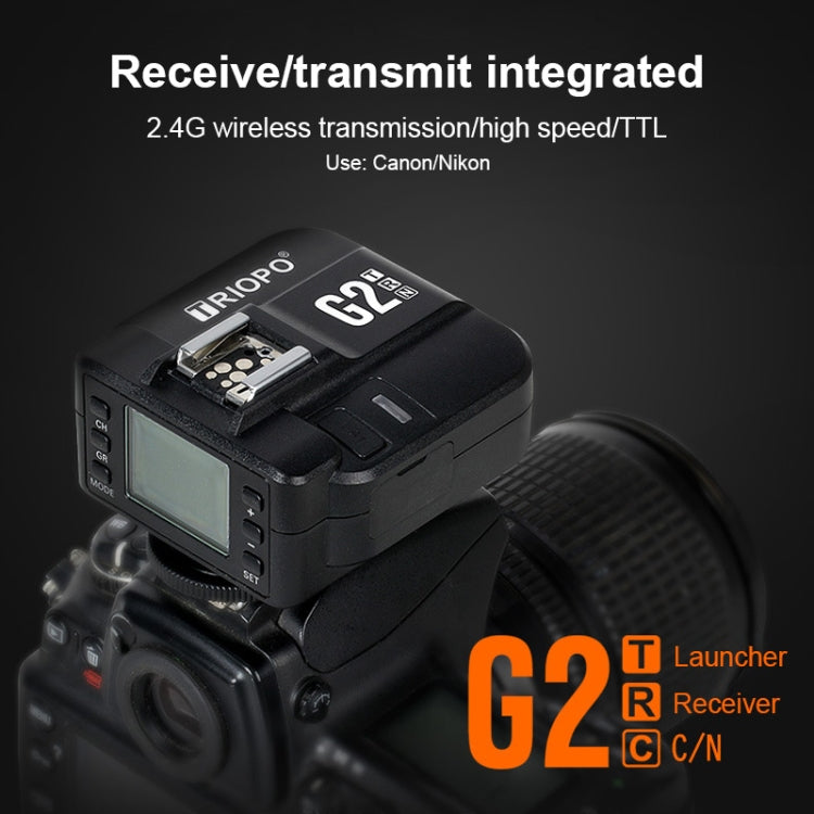 TRIOPO G2 Wireless Flash Trigger 2.4G Receiving / Transmitting Dual Purpose TTL High-speed Trigger for Canon Camera - free shipping - PMC TechLife - Order now!