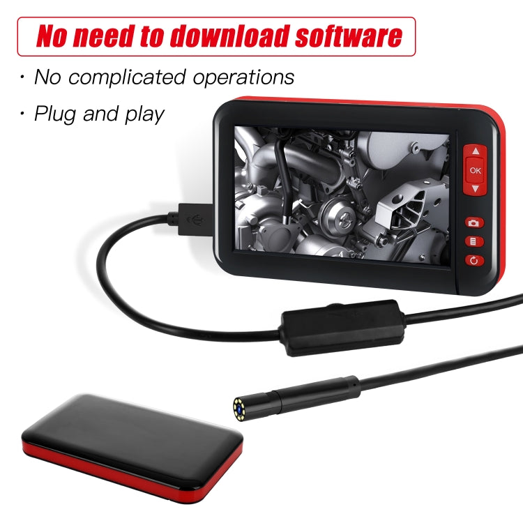 P20 4.3 Inch Screen Display HD1080P Inspection Endoscope with 8 LEDs, Length: 5m, Lens Diameter: 8mm, Hard Line -  by PMC TechLife | Online Shopping South Africa | PMC TechLife