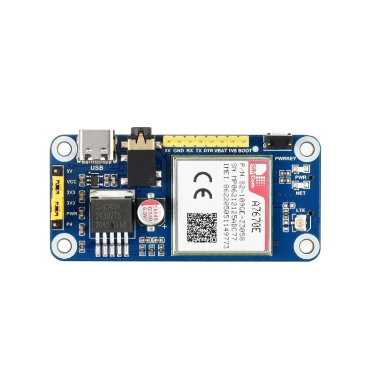 Waveshare Multi Band 2G GSM / GPRS LBS A7670E LTE Cat-1 HAT for Raspberry Pi, for Europe, Southeast Asia, West Asia, Africa, China, South Kor - free shipping - PMC TechLife - Order now!