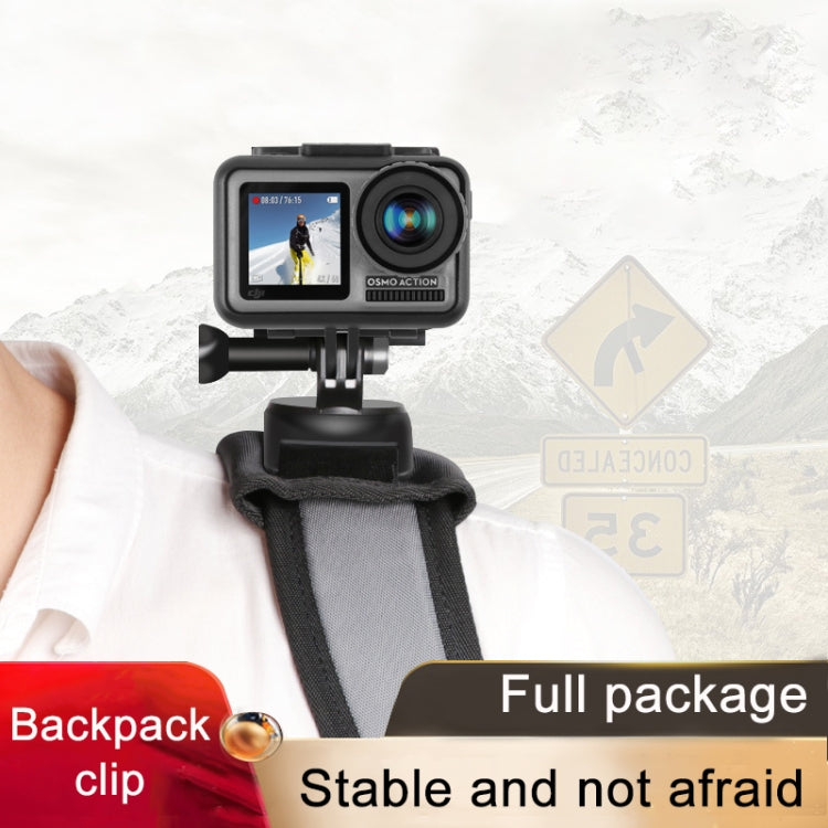 RUIGPRO Hook and Loop Fastener Backpack Rec-Mounts Clip Clamp Mount with Screw for GoPro HERO9 Black / HERO8 Black /7 /6 /5 /5 Session /4 Session /4 /3+ /3 /2 /1, DJI Osmo Action, Xiaoyi and Other Action Cameras(Black) -  by RUIGPRO | Online Shopping South Africa | PMC TechLife