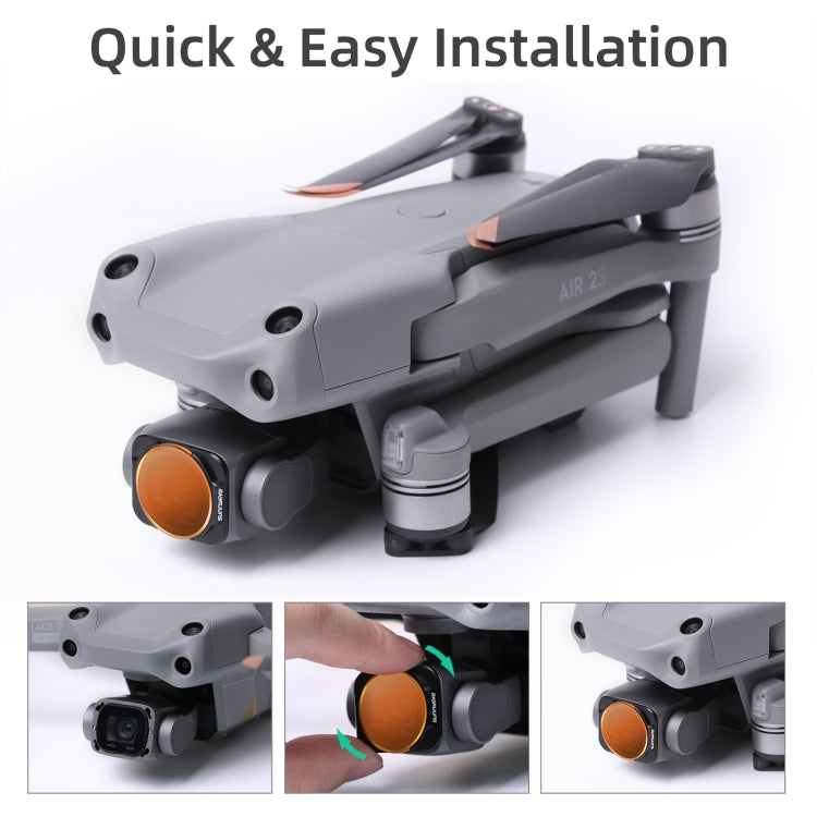 Sunnylife A2S-FI9346 4 in 1 ND8PL++ND16PL+ND32PL+ND64PL Lens Filter for DJI Air 2S - free shipping - PMC TechLife - Order now!