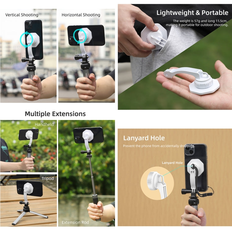 For DJI OM6 / 5 / 4 / 4 SE  Sunnylife ZJ561 Magsafe Adapter Phone Holder (White) -  by Sunnylife | Online Shopping South Africa | PMC TechLife | Buy Now Pay Later Mobicred