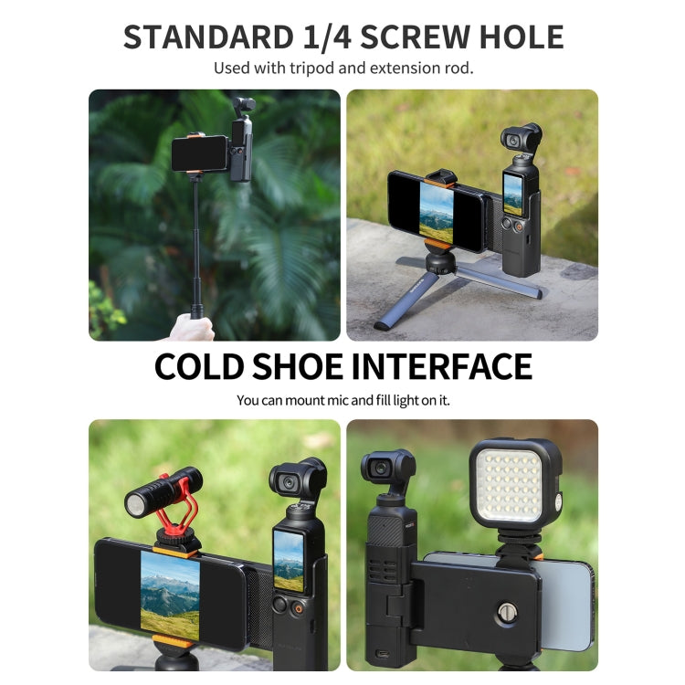 For DJI OSMO Pocket 3 Sunnylife OP3-AD744 Expanded Phone Clamp Holder with Storage Case (Black) - free shipping - PMC TechLife - Order now!