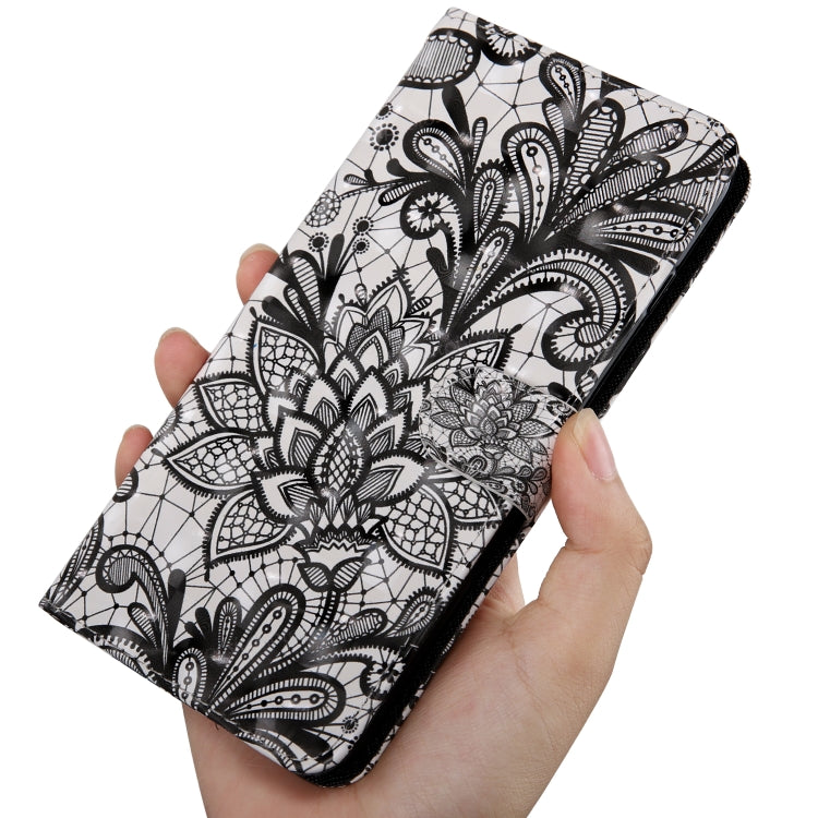 3D Painting Pattern Coloured Drawing Horizontal Flip TPU + PU Leather Case with Holder & Card Slots & Wallet, For:For Galaxy A40(Black Lace) - Galaxy Phone Cases by PMC TechLife | Online Shopping South Africa | PMC TechLife