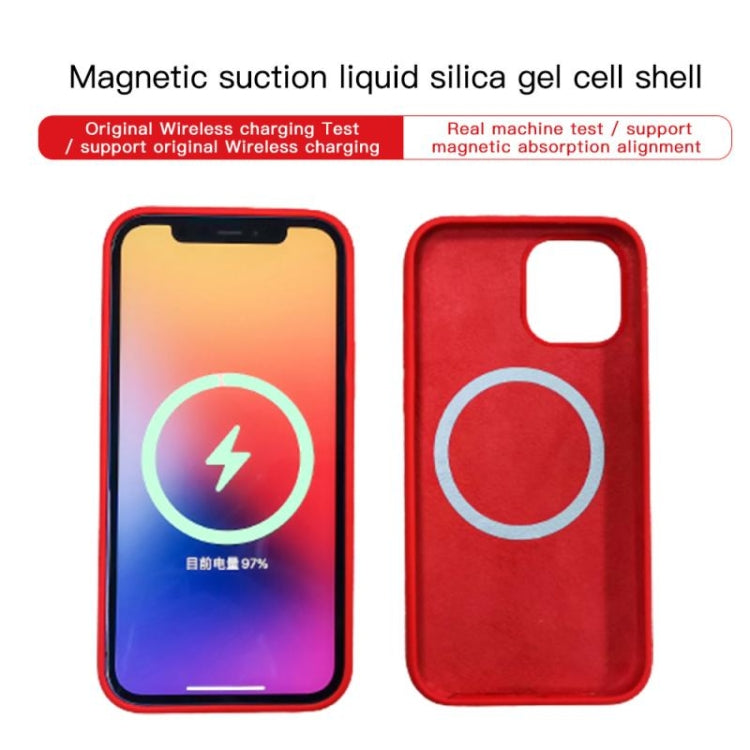 For iPhone 12 / 12 Pro Magnetic Liquid Silicone Full Coverage Shockproof Magsafe Case with Magsafe Charging Magnet(Red) - free shipping - PMC TechLife - Order now!