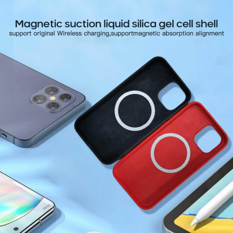 For iPhone 12 / 12 Pro Magnetic Liquid Silicone Full Coverage Shockproof Magsafe Case with Magsafe Charging Magnet(Red) - free shipping - PMC TechLife - Order now!