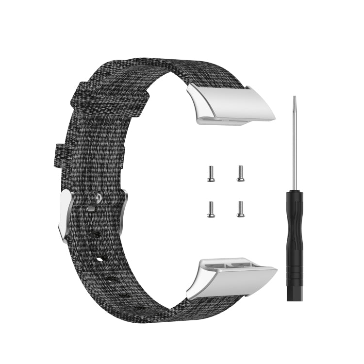 Compatible with Garmin Compatible witherunner 35 / 30 Universal Nylon Canvas Watch Band(Grey) - Watch Bands by PMC TechLife | Online Shopping South Africa | PMC TechLife | Buy Now Pay Later Mobicred