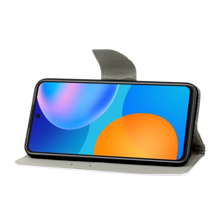 For Huawei P Smart 2021 / Y7a Coloured Drawing Pattern Horizontal Flip PU Leather Case with Holder & Card Slots & Wallet & Lanyard(Three Fluorescent Butterflies) - Huawei Cases by idewei | Online Shopping South Africa | PMC TechLife | Buy Now Pay Later Mobicred