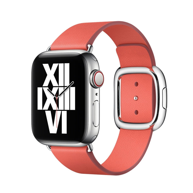 Modern Style Leather Watch Band For Apple Watch 49mm / 46mm / 45mm / 44mm / 42mm(Watermelon Red) - Watch Bands by PMC TechLife | Online Shopping South Africa | PMC TechLife | Buy Now Pay Later Mobicred