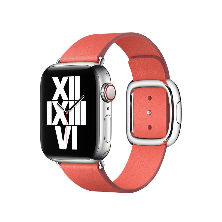 Modern Style Leather Watch Band For Apple Watch 49mm / 46mm / 45mm / 44mm / 42mm(Watermelon Red) - Watch Bands by PMC TechLife | Online Shopping South Africa | PMC TechLife | Buy Now Pay Later Mobicred