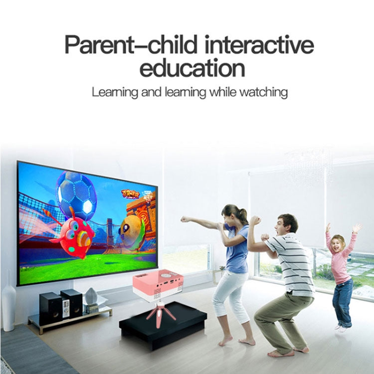 J15 1920 x 1080P HD Household Mini LED Projector with Tripod Mount Support AV / HDMI x 1 / USB x1 / TF x 1, Plug Type:EU Plug(Black White) - Mini Projector by PMC TechLife | Online Shopping South Africa | PMC TechLife | Buy Now Pay Later Mobicred