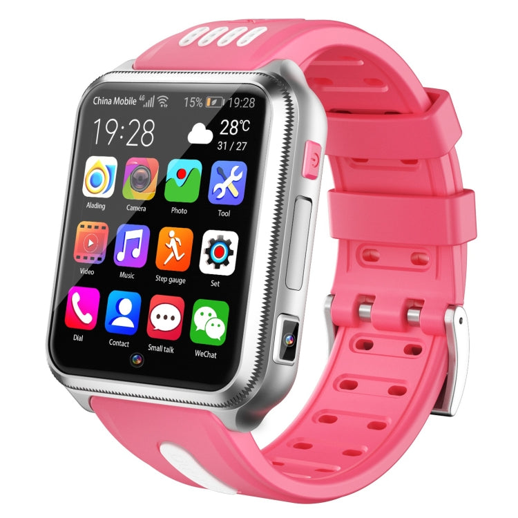 H1 1.54 inch Full-fit Screen Dual Cameras Smart Phone Watch, Support SIM Card / GPS Tracking / Real-time Trajectory / Temperature Monitoring(Silver Pink) - Smart Watches by PMC TechLife | Online Shopping South Africa | PMC TechLife | Buy Now Pay Later Mobicred