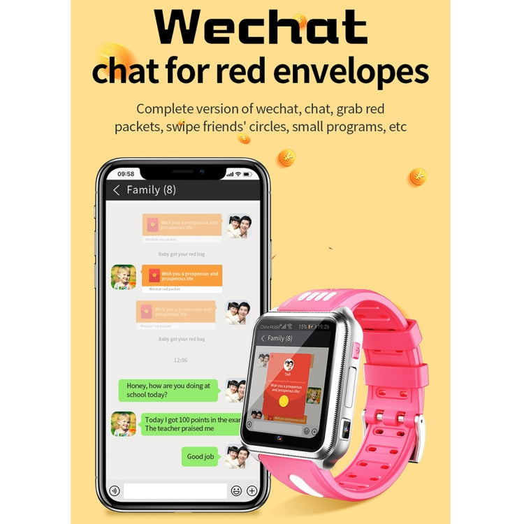 H1 1.54 inch Full-fit Screen Dual Cameras Smart Phone Watch, Support SIM Card / GPS Tracking / Real-time Trajectory / Temperature Monitoring(Silver Pink) - Smart Watches by PMC TechLife | Online Shopping South Africa | PMC TechLife | Buy Now Pay Later Mobicred