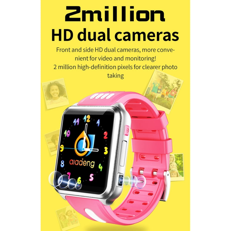 H1 1.54 inch Full-fit Screen Dual Cameras Smart Phone Watch, Support SIM Card / GPS Tracking / Real-time Trajectory / Temperature Monitoring(Silver Pink) - Smart Watches by PMC TechLife | Online Shopping South Africa | PMC TechLife | Buy Now Pay Later Mobicred