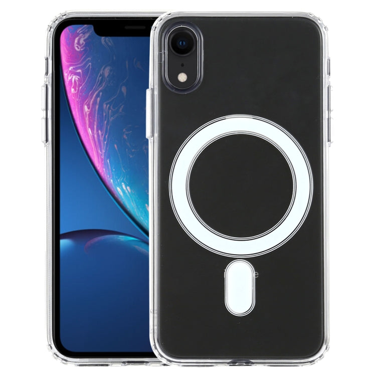 For iPhone XR Magsafe Case Simple Magnetic Ring All-inclusive Clear Crystal Acrylic PC +TPU Shockproof Case(Transparent) - More iPhone Cases by PMC TechLife | Online Shopping South Africa | PMC TechLife