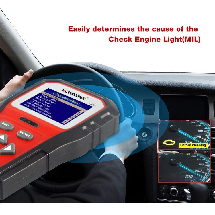 KONNWEI KW860 Car 2.8 inch TFT Color Screen Battery Tester Support 8 Languages / I Key Analysis Function - free shipping - PMC TechLife - Order now!