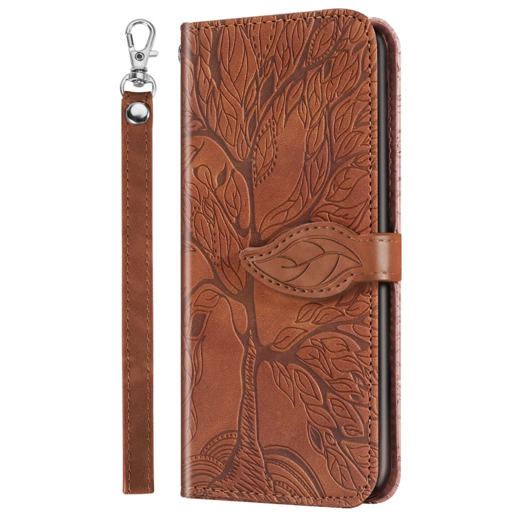 For Huawei P20 Lite Life of Tree Embossing Pattern Horizontal Flip Leather Case with Holder & Card Slot & Wallet & Photo Frame & Lanyard(Brown) - Huawei Cases by PMC TechLife | Online Shopping South Africa | PMC TechLife | Buy Now Pay Later Mobicred