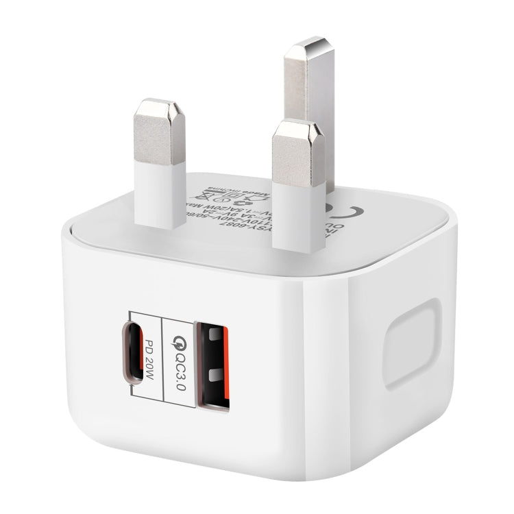 YSY-6087 20W PD + QC 3.0 Dual Ports Travel Charger Power Adapter, UK Plug - free shipping - PMC TechLife - Order now!