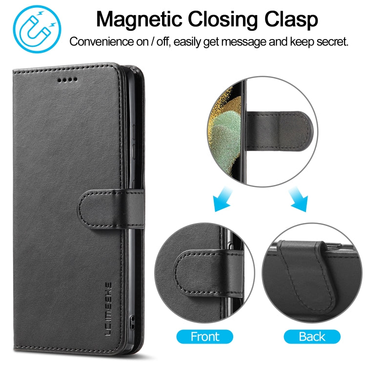 For Samsung Galaxy S21 Ultra 5G LC.IMEEKE Calf Texture Horizontal Flip Leather Case with Holder & Card Slots & Wallet(Black) - free shipping - PMC TechLife - Order now!
