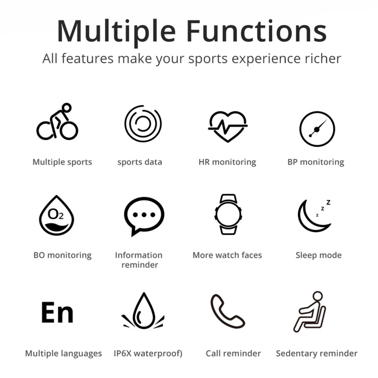 Lokmat ATTACK 1.28 inch TFT LCD Screen Smart Watch, Support Sleep Monitor / Heart Rate Monitor / Blood Pressure Monitor(Black) - free shipping - PMC TechLife - Order now!