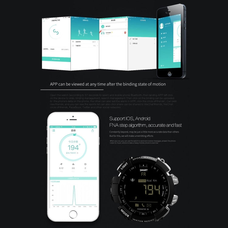 Lokmat MK16 LCD Screen 50m Waterproof Smart Watch, Support Information Reminder / Remote Camera / Walking Motion Monitor(Blue) - free shipping - PMC TechLife - Order now!