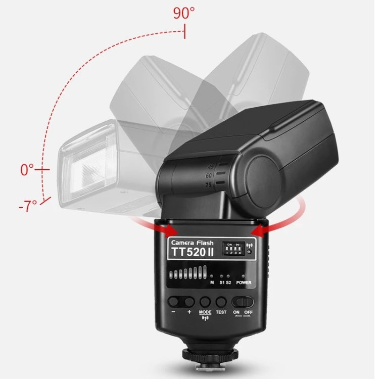 Godox TT520II 433MHZ Wireless 1/300s-1/2000s HSS Flash Speedlite Camera Top Fill Light for Canon / Nikon DSLR Cameras(Black) - free shipping - PMC TechLife - Order now!
