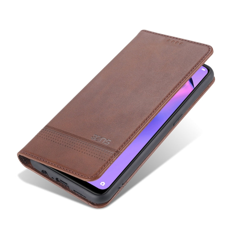 For Oppo Reno5 5G AZNS Magnetic Calf Texture Horizontal Flip Leather Case with Card Slots & Holder & Wallet(Dark Brown) - OPPO Cases by AZNS | Online Shopping South Africa | PMC TechLife | Buy Now Pay Later Mobicred