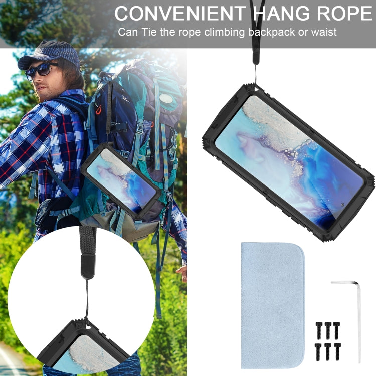 For Samsung Galaxy S21 Ultra 5G R-JUST Shockproof Waterproof Dust-proof Metal + Silicone Protective Case with Holder(Black) - Galaxy S21 Ultra 5G Cases by R-JUST | Online Shopping South Africa | PMC TechLife | Buy Now Pay Later Mobicred