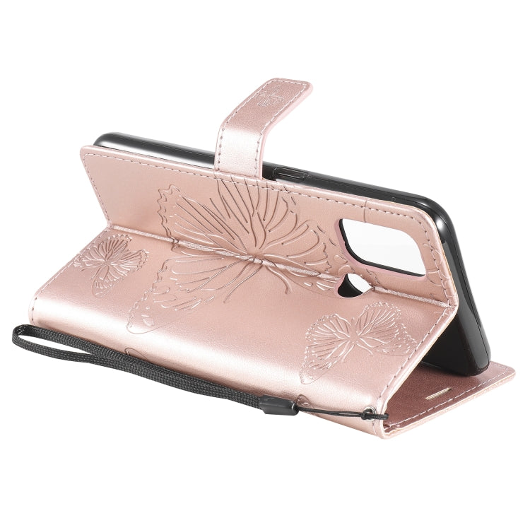 For OPPO A53 (2020) / A53s / A33 (2020) / A32 3D Butterflies Embossing Pattern Horizontal Flip Leather Case with Holder & Card Slot & Wallet(Rose Gold) - free shipping - PMC TechLife - Order now!