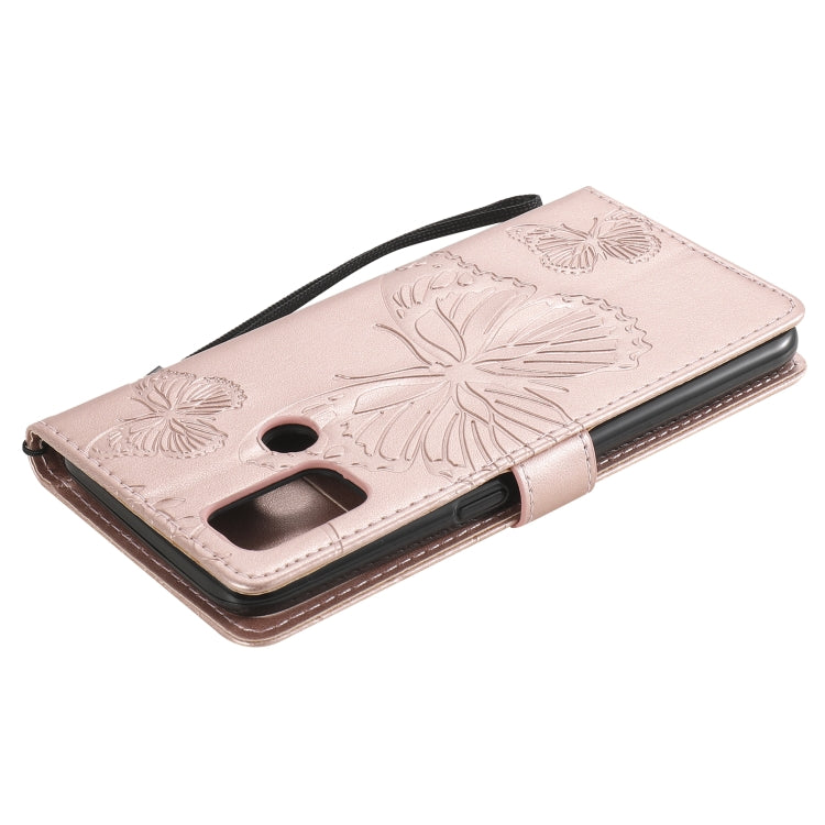 For OPPO A53 (2020) / A53s / A33 (2020) / A32 3D Butterflies Embossing Pattern Horizontal Flip Leather Case with Holder & Card Slot & Wallet(Rose Gold) - free shipping - PMC TechLife - Order now!