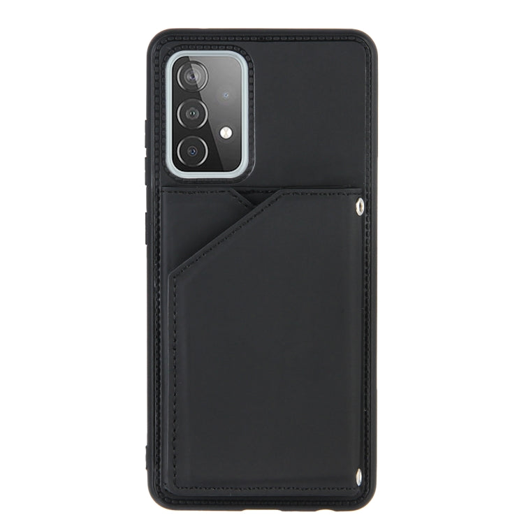For Samsung Galaxy A52 5G / 4G Skin Feel PU + TPU + PC Back Cover Shockproof Case with Card Slots & Holder & Photo Frame(Black) - Galaxy Phone Cases by PMC TechLife | Online Shopping South Africa | PMC TechLife