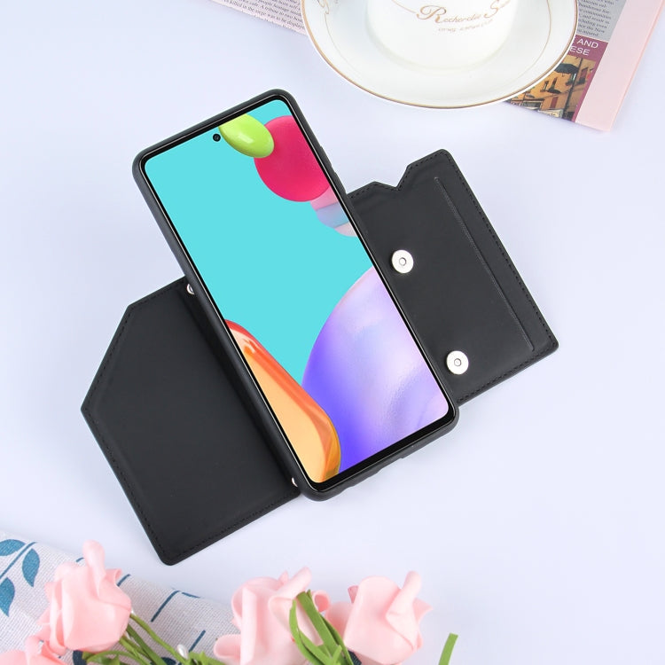 For Samsung Galaxy A52 5G / 4G Skin Feel PU + TPU + PC Back Cover Shockproof Case with Card Slots & Holder & Photo Frame(Black) - Galaxy Phone Cases by PMC TechLife | Online Shopping South Africa | PMC TechLife