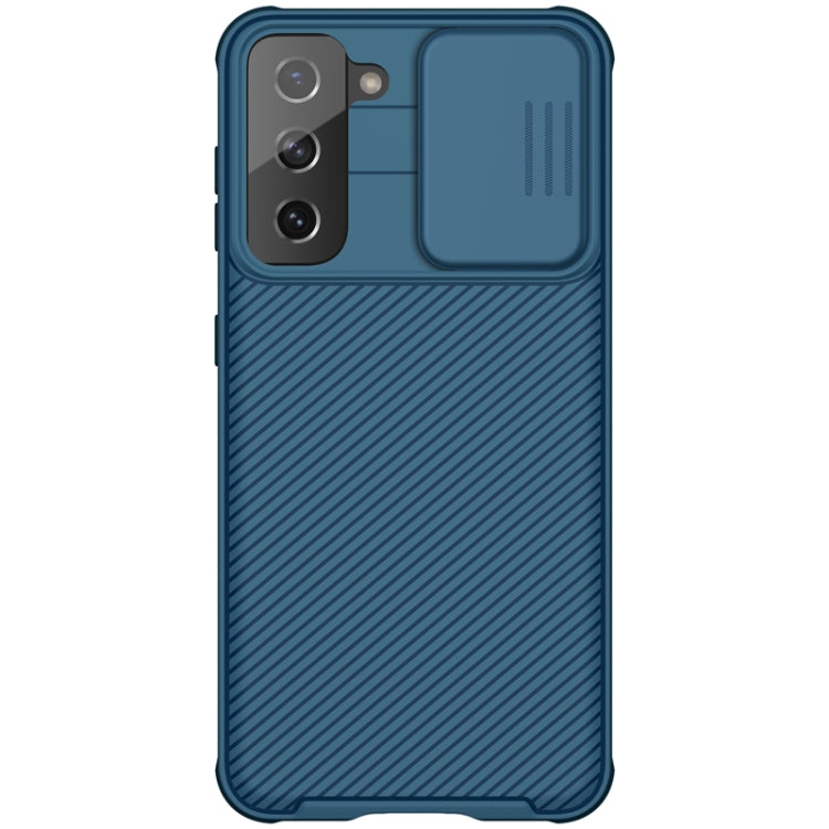 For Samsung Galaxy S21 5G NILLKIN Black Mirror Pro Series Camshield Full Coverage Dust-proof Scratch Resistant Phone Case(Blue) - free shipping - PMC TechLife - Order now!