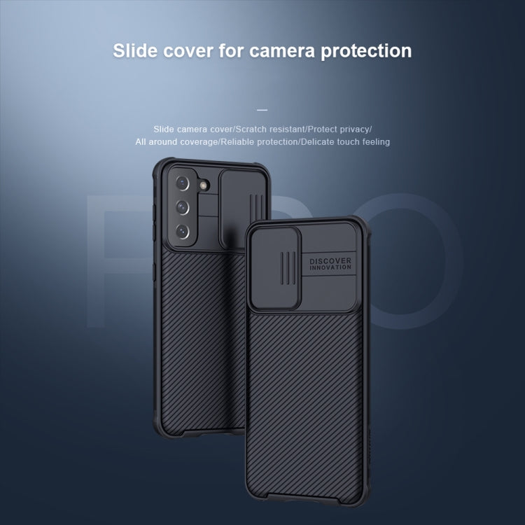 For Samsung Galaxy S21 5G NILLKIN Black Mirror Pro Series Camshield Full Coverage Dust-proof Scratch Resistant Phone Case(Blue) - free shipping - PMC TechLife - Order now!