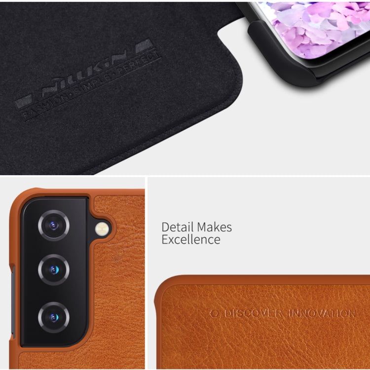 For Samsung Galaxy S21 Plus 5G NILLKIN QIN Series Crazy Horse Texture Horizontal Flip Leather Case with Card Slot(Brown) - Galaxy S21+ 5G Cases by NILLKIN | Online Shopping South Africa | PMC TechLife | Buy Now Pay Later Mobicred