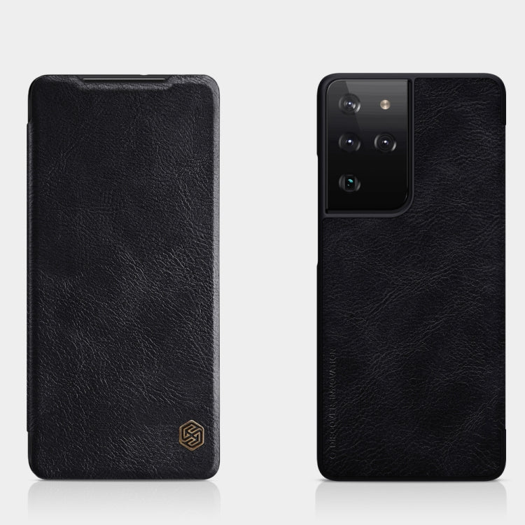 For Samsung Galaxy S21 Ultra 5G NILLKIN QIN Series Crazy Horse Texture Horizontal Flip Leather Case with Card Slot(Black) - free shipping - PMC TechLife - Order now!