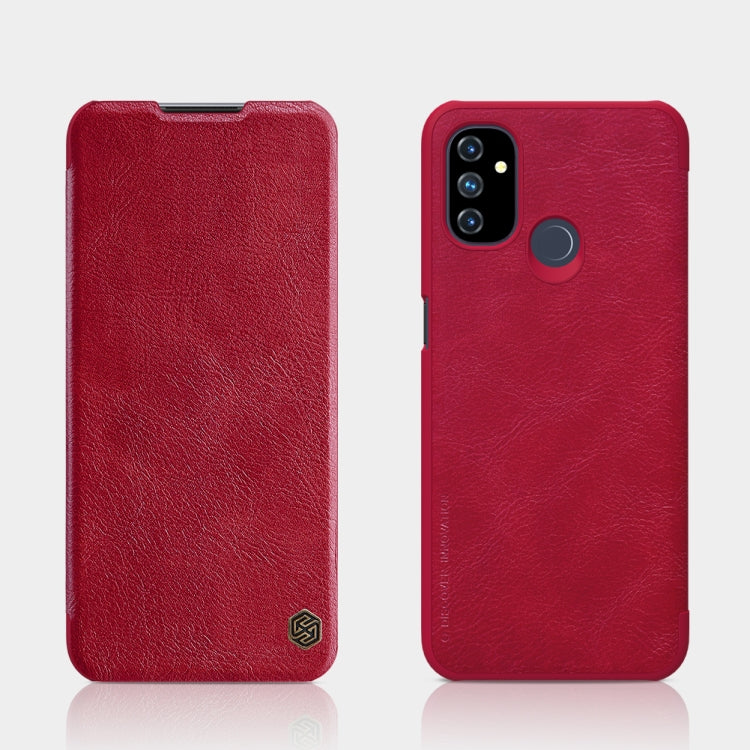 For OnePlus Nord N100 NILLKIN QIN Series Crazy Horse Texture Horizontal Flip Leather Case with Card Slot(Red) - OnePlus Cases by NILLKIN | Online Shopping South Africa | PMC TechLife | Buy Now Pay Later Mobicred