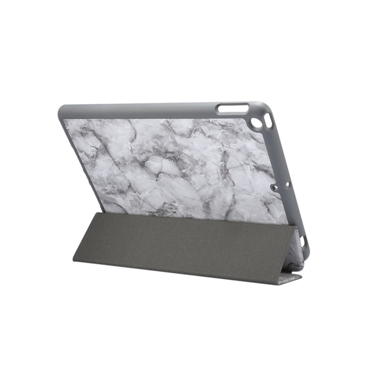 For iPad 10.2 inch Marble Texture Pattern Horizontal Flip Leather Case, with Three-folding Holder & Pen Slot & Sleep / Wake-up Function(Black Grey) - free shipping - PMC TechLife - Order now!